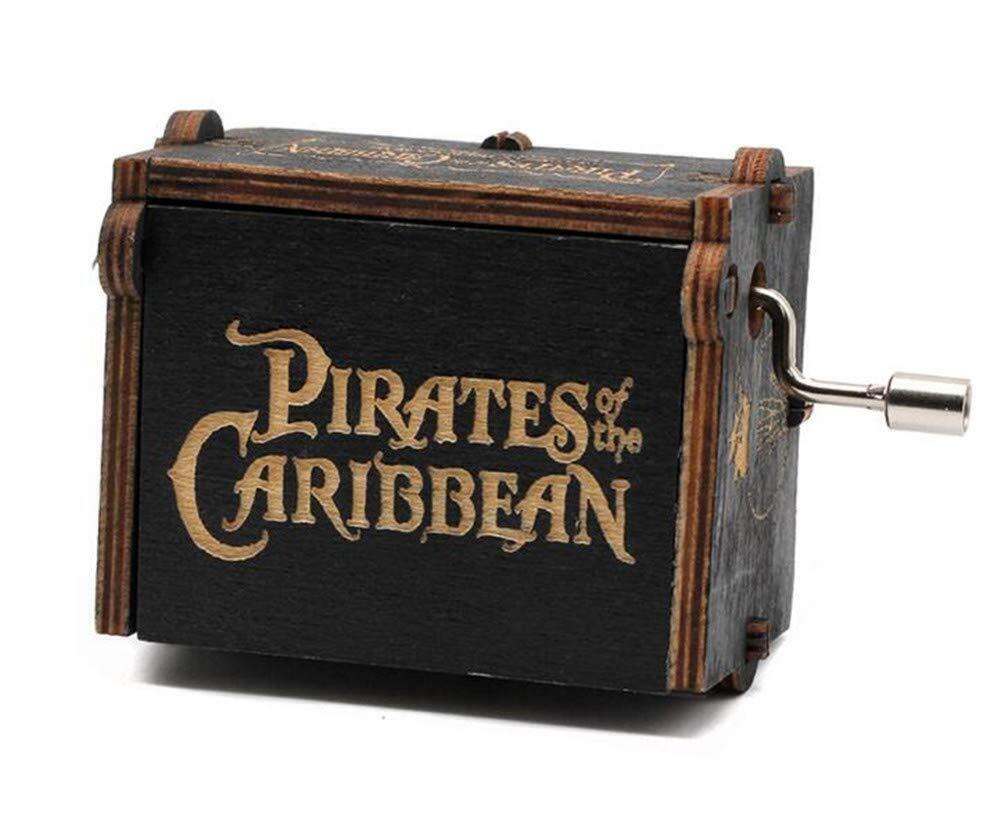 4936 New Music Box Toy Pirates of The Caribbean Wooden Hand Crank Musical